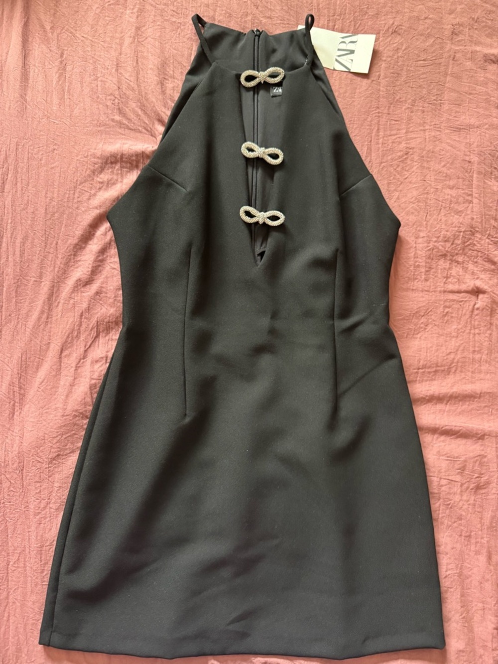 ZARA Black Halter Mini Dress